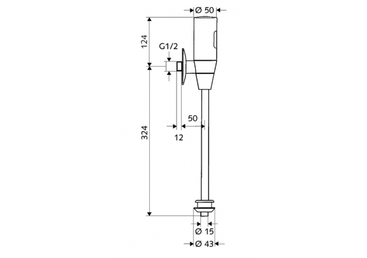 Robinet de chasse directe apparent électronique pour urinoir SCHELLTRONIC, DN 15 - 011150699 - Schell 2