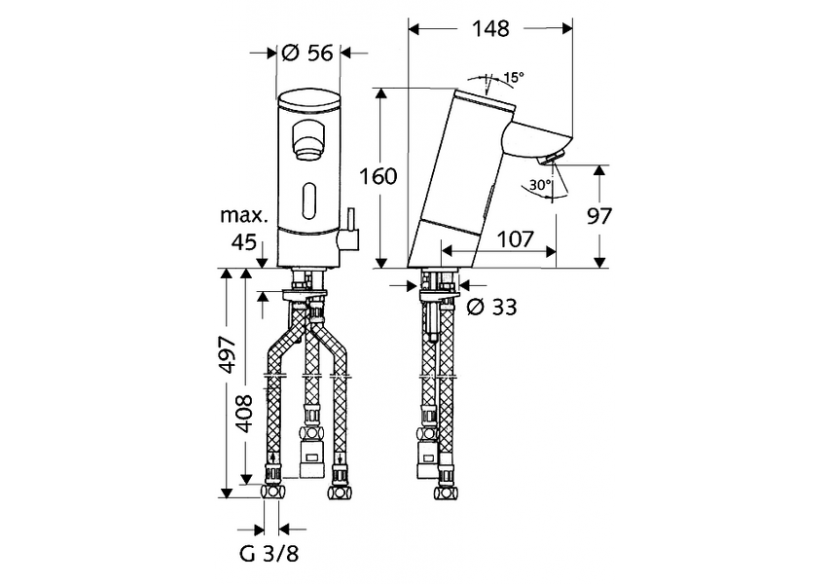 Robinets de lavabo électronique PURIS E - 012020699 - Schell