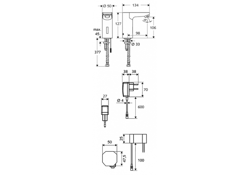 Robinets de lavabo électronique CELIS E - 012310699 - Schell