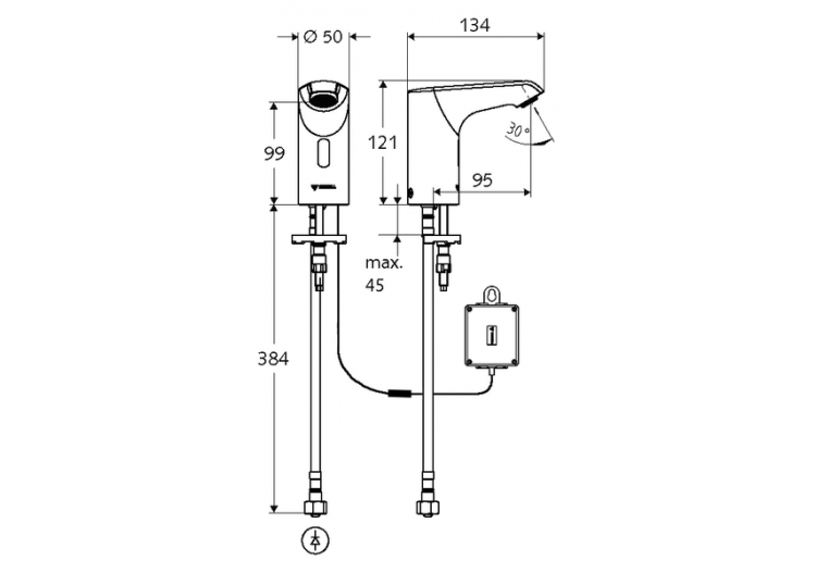 Robinets de lavabo électronique XERIS E - 012930699 - Schell 2