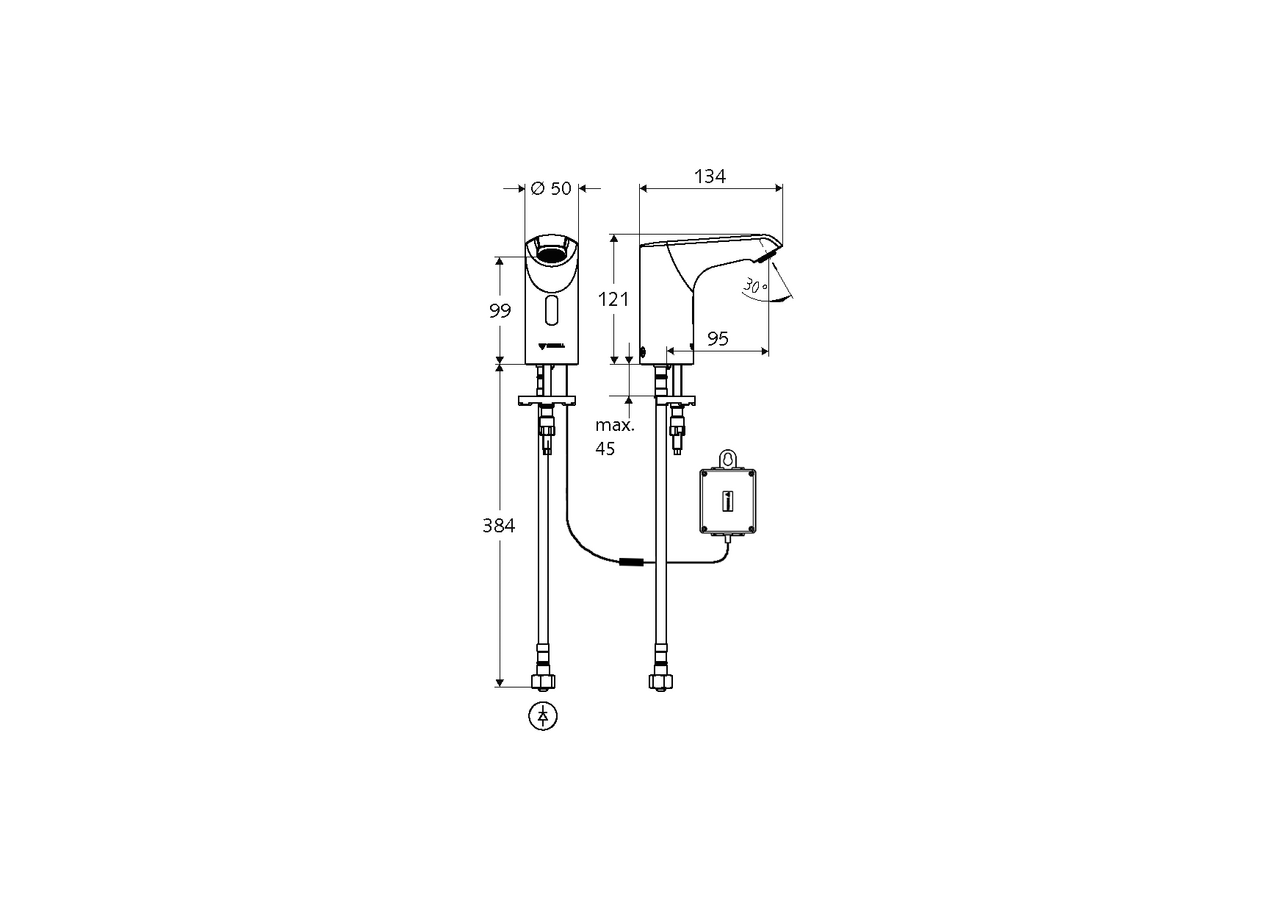 Robinets de lavabo électronique XERIS E - 012930699 - Schell