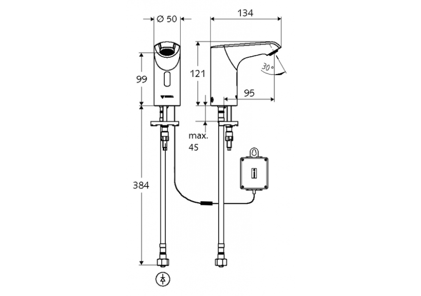Robinets de lavabo électronique XERIS E - 012930699 - Schell