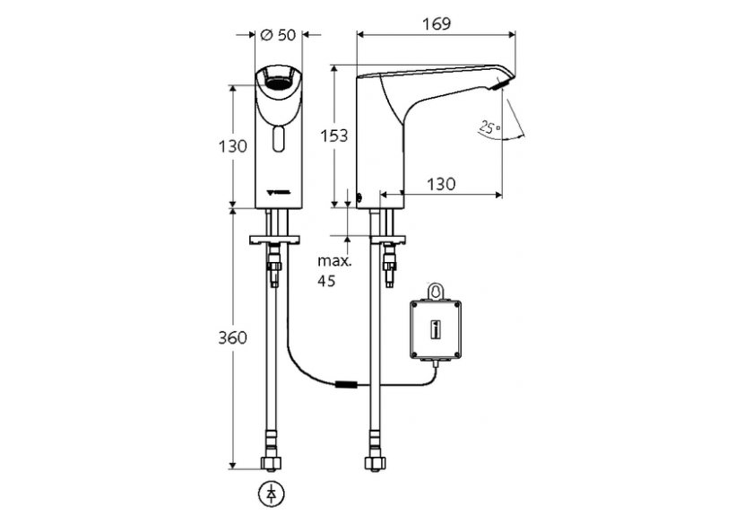 Robinets de lavabo électronique XERIS E - 012940699 - Schell