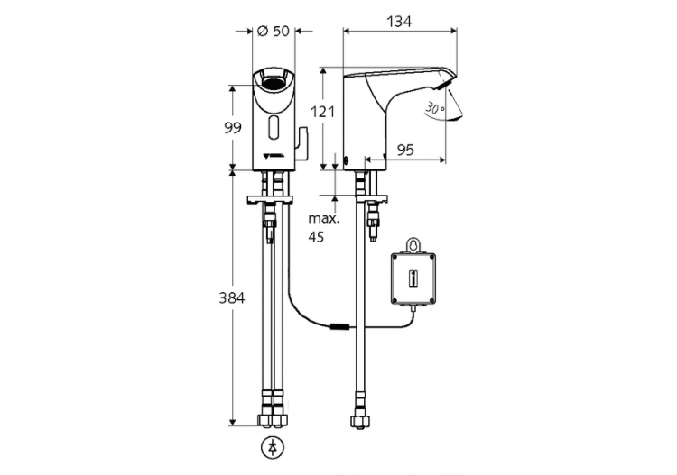 Robinets de lavabo électronique XERIS E - 012960699 - Schell 2