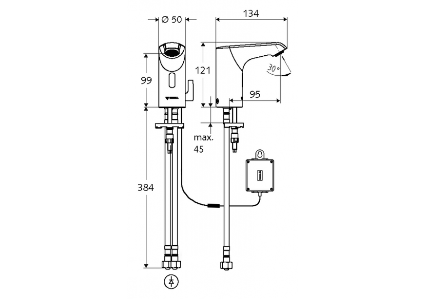 Robinets de lavabo électronique XERIS E - 012960699 - Schell