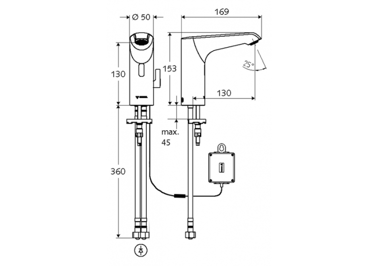 Robinets de lavabo électronique XERIS E - 012970699 - Schell 2