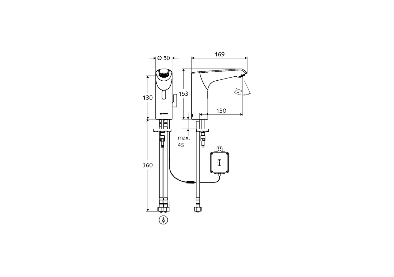 Robinets de lavabo électronique XERIS E - 012970699 - Schell