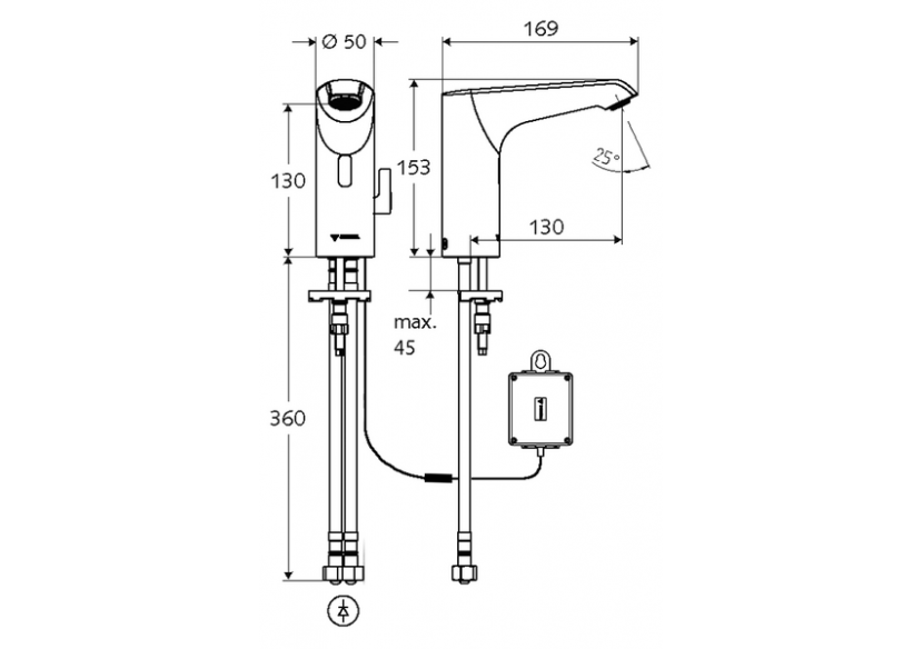Robinets de lavabo électronique XERIS E - 012970699 - Schell