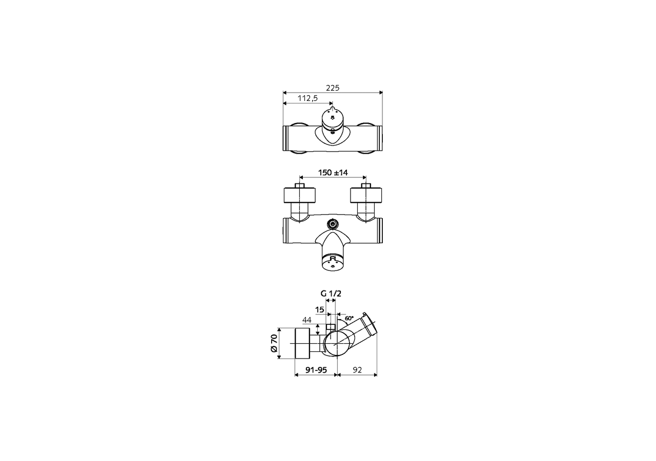 Robinet de douche apparent VITUS VITUS VD-SC-M / o - 016060699 - Schell