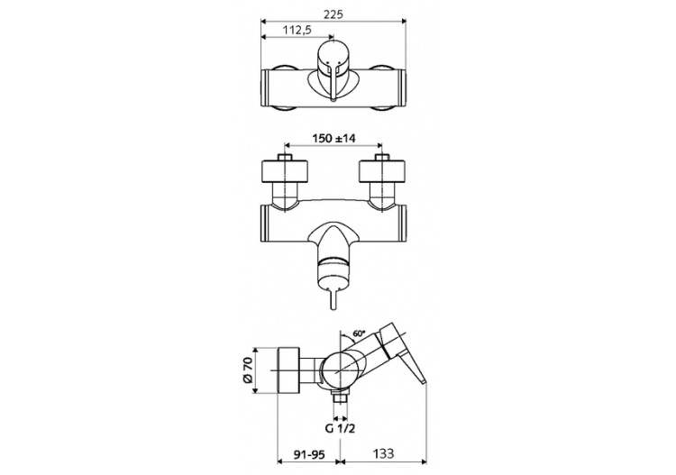 Robinet de douche apparent VITUS VD-EH-M / u - 016130699 - Schell 2