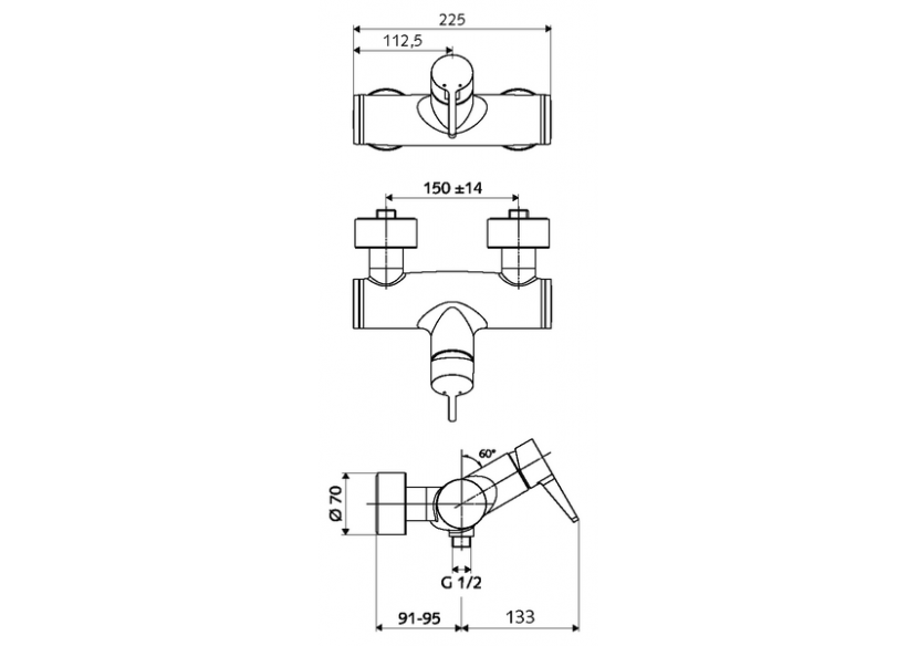 Robinet de douche apparent VITUS VD-EH-M / u - 016130699 - Schell