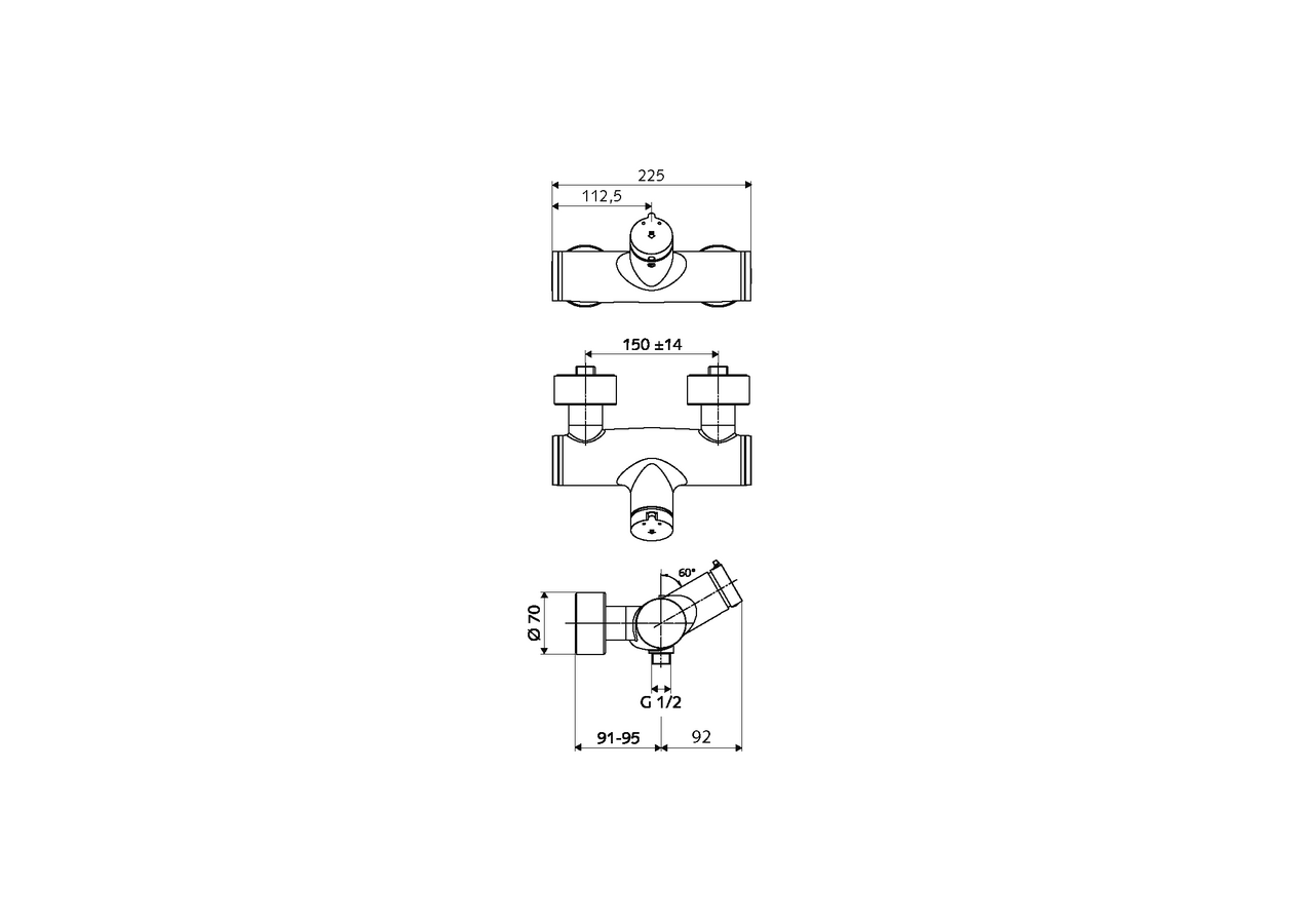 Robinet de douche apparent VITUS VD-SC-M / u - 016160699 - Schell