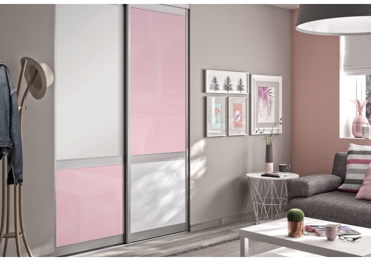 Façade de placard 2 portes coulissante Bubble Gum - Kazed : Confort'Mat