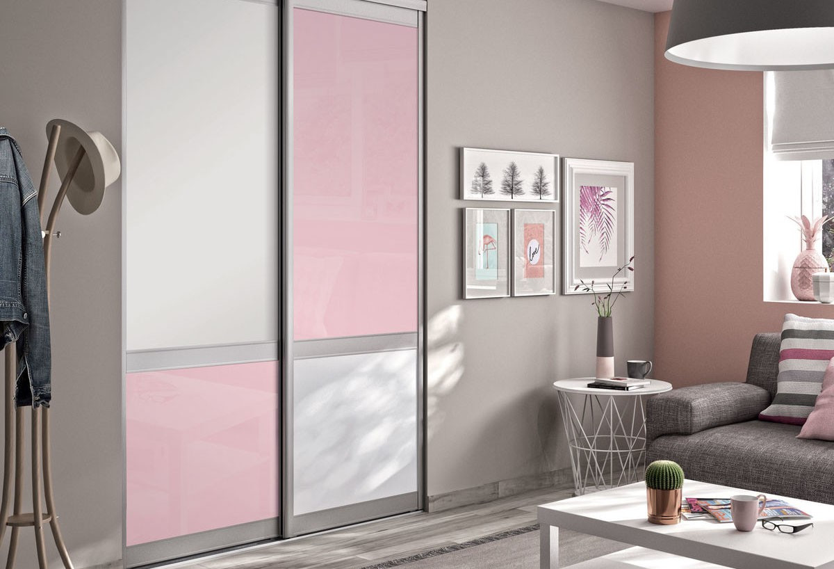 Façade de placard 2 portes coulissante Bubble Gum - Kazed : Confort'Mat