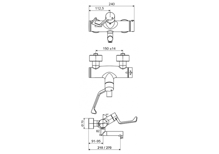 Robinet de lavabo apparent VITUS VW-AH-T - 016270699 - Schell 2
