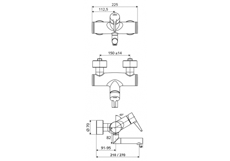 Robinet de lavabo apparent VITUS VW-EH-M - 016610699 - Schell 2