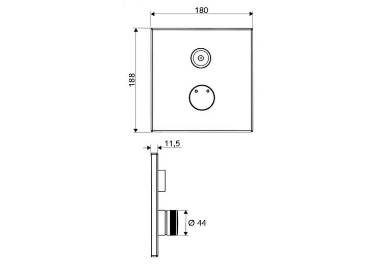 Robinet de douche à encastrer LINUS D-C-M - 019190699 - Schell 2