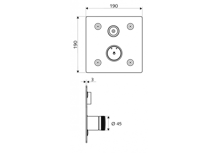 Robinet de douche à encastrer LINUS Basic D-C-M - 019202899 - Schell