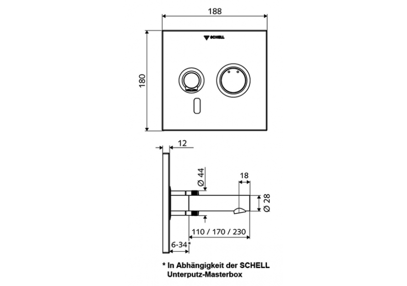 Robinet de lavabo à encastrer LINUS W-E-M - 019300699 - Schell