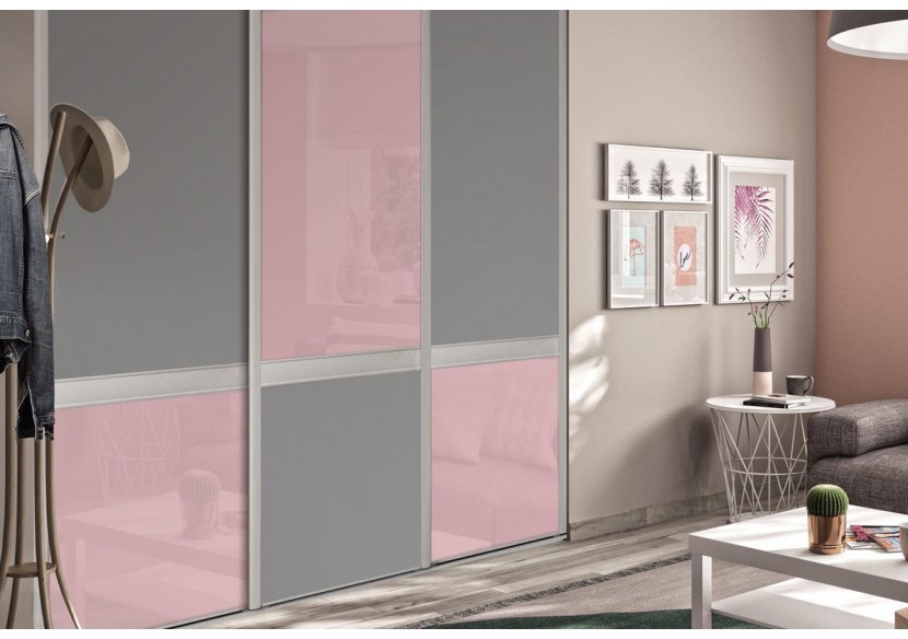 Façade de placard 3 portes coulissante Bubble Gum - Kazed : Confort'Mat