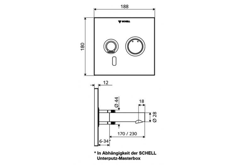 Robinet de lavabo à encastrer LINUS W-E-M - 019330699 - Schell 2
