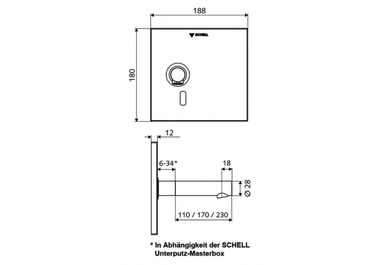 Robinet de lavabo à encastrer LINUS VW-E-V - 019382899 - Schell 2