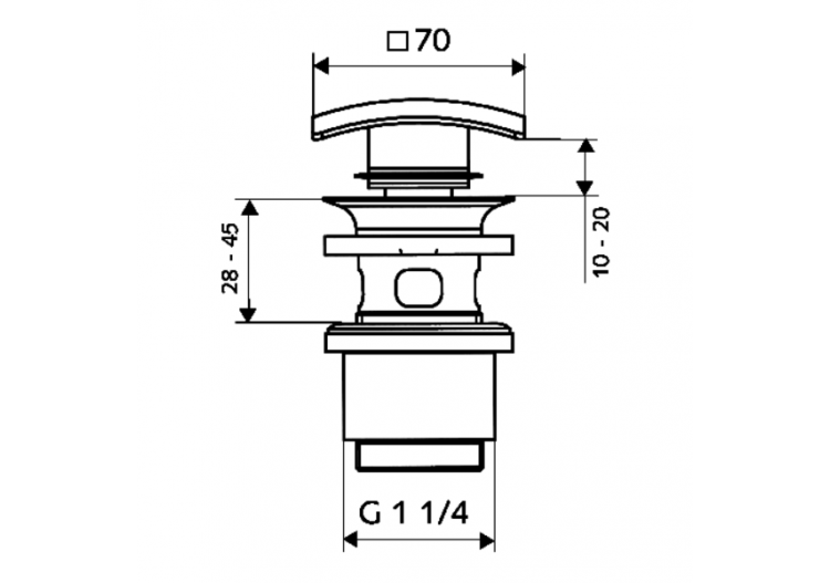 Crépine de lavabo QUAD PUSH OPEN - 020010699 - Schell 2