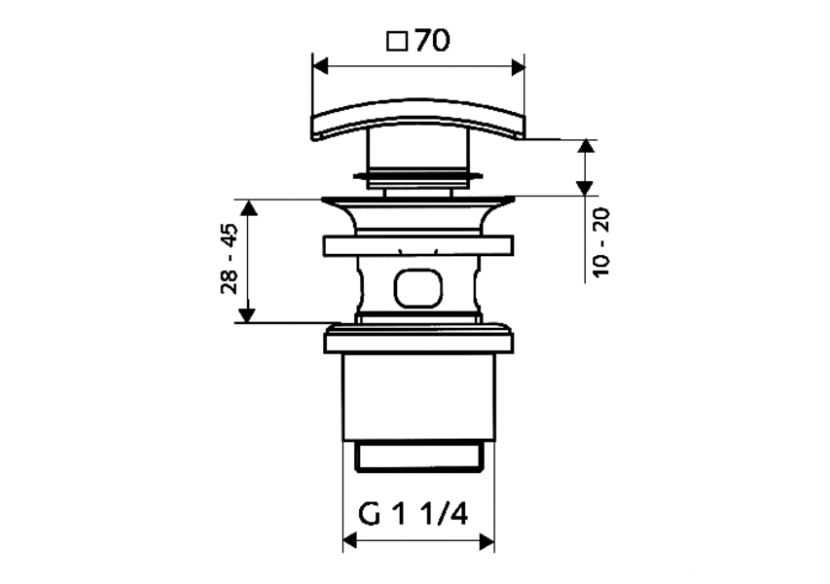 Crépine de lavabo QUAD PUSH OPEN - 020010699 - Schell