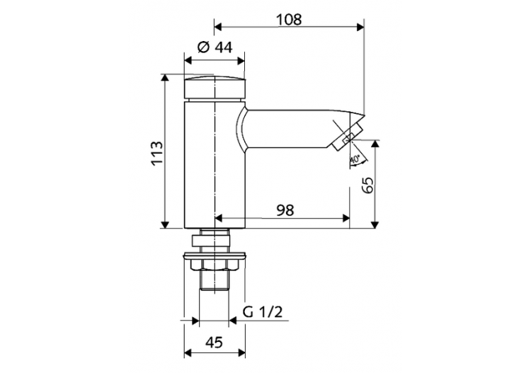 Robinet de lavabo à fermeture temporisée PETIT SC - 021220699 - Schell 2