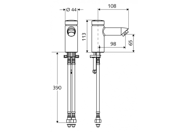 Robinet de lavabo à fermeture temporisée PETIT SC - 021510699 - Schell 2