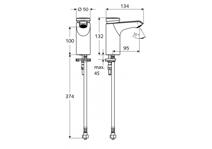 Robinet de lavabo à fermeture temporisée XERIS SC - 021580699 - Schell