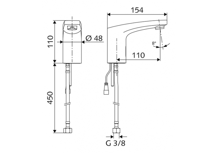 Robinet de lavabo électronique MODUS Trend E - 021690699 - Schell 2