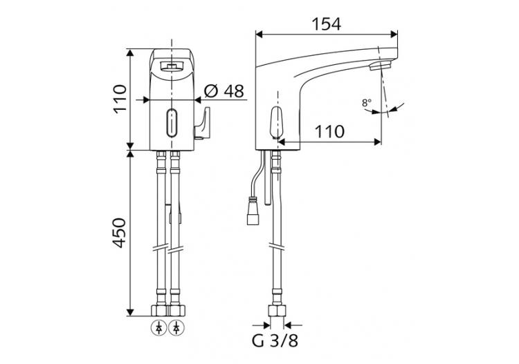 Robinet de lavabo électronique MODUS Trend E - 021700699 - Schell 2