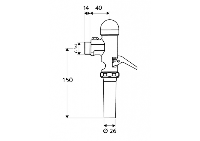 Robinet de chasse directe apparent pour WC SCHELLOMAT, DN 20 - 022040699 - Schell
