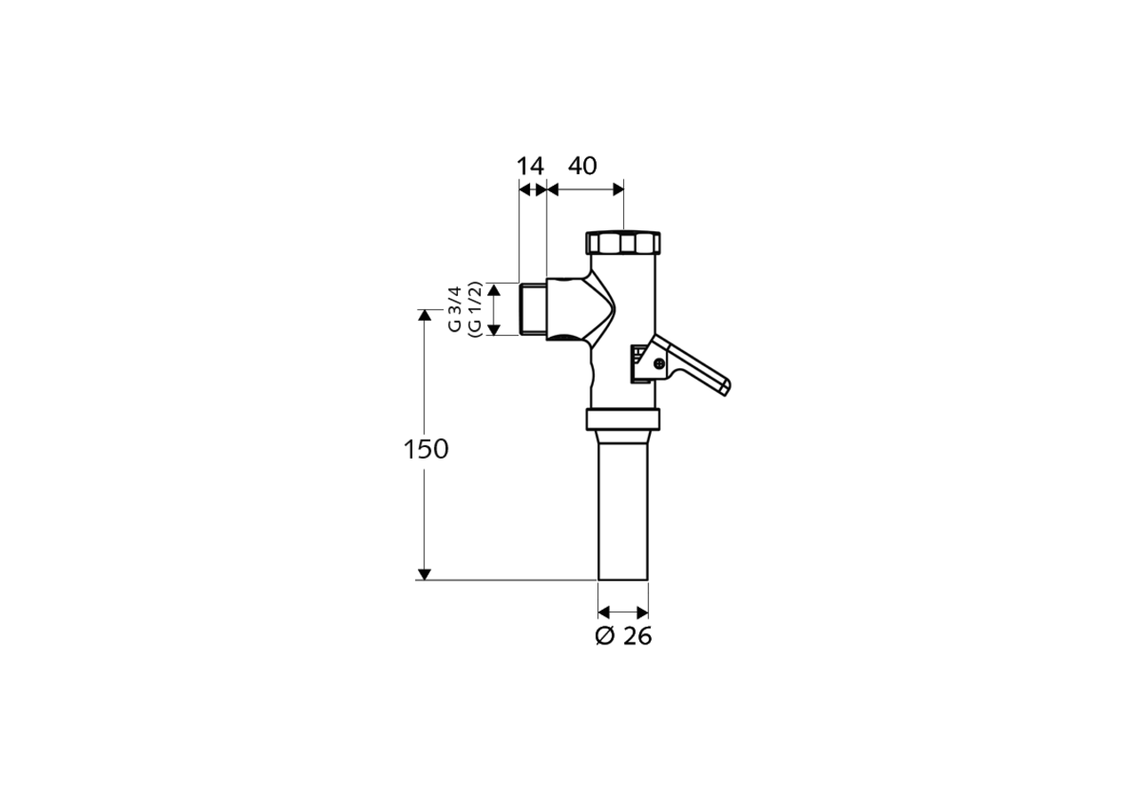 Robinet de chasse directe apparent pour WC SCHELLOMAT, DN 15 - 022160699 - Schell