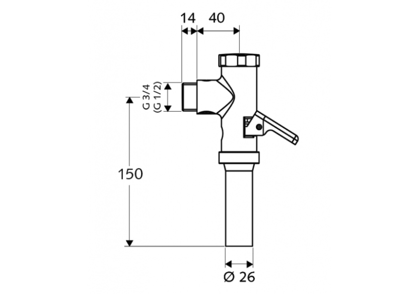Robinet de chasse directe apparent pour WC SCHELLOMAT, DN 20 - 022380699 - Schell
