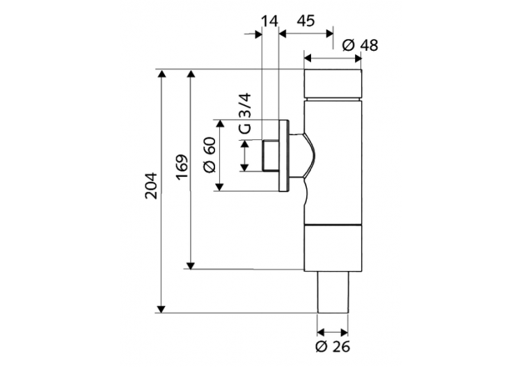 Robinet de chasse directe apparent pour WC SCHELLOMAT Basic SV, DN 20 - 022480699 - Schell 2