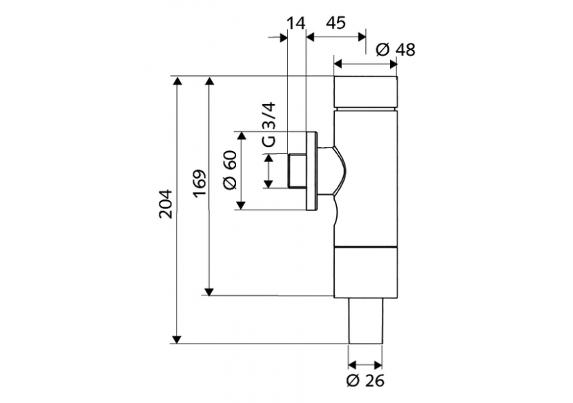 Robinet de chasse directe apparent pour WC SCHELLOMAT Basic SV, DN 20 - 022480699 - Schell