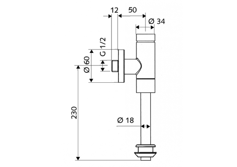 Robinet de chasse directe apparent pour urinoir SCHELLOMAT Basic, DN 15 - 024760699 - Schell