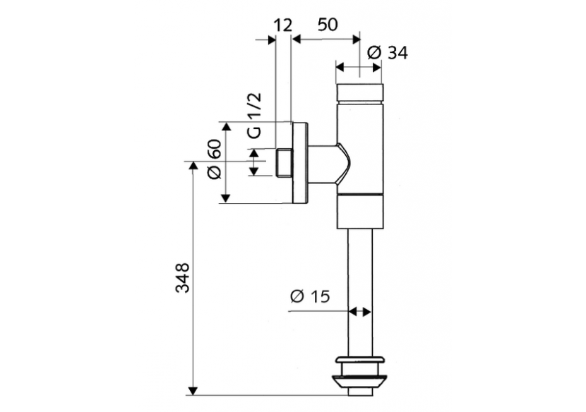 Robinet de chasse directe apparent pour urinoir SCHELLOMAT Basic SV, DN 15 - 024840699 - Schell