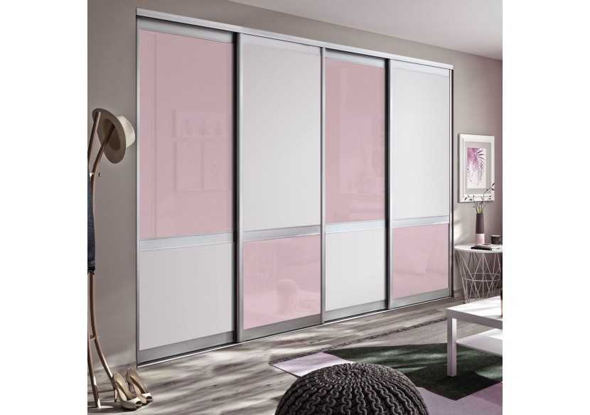 Façade de placard 4 portes coulissante Bubble Gum - Kazed : Confort'Mat