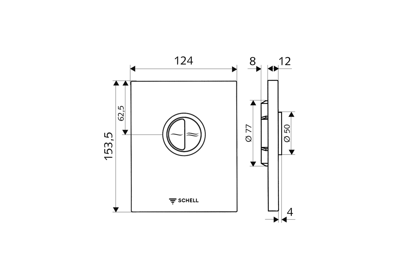 Plaque de commande pour WC EDITION Eco ND - 028141599 - Schell
