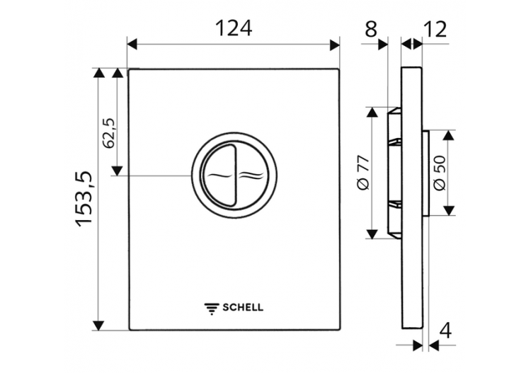 Plaque de commande pour WC EDITION Eco ND - 028142899 - Schell 2