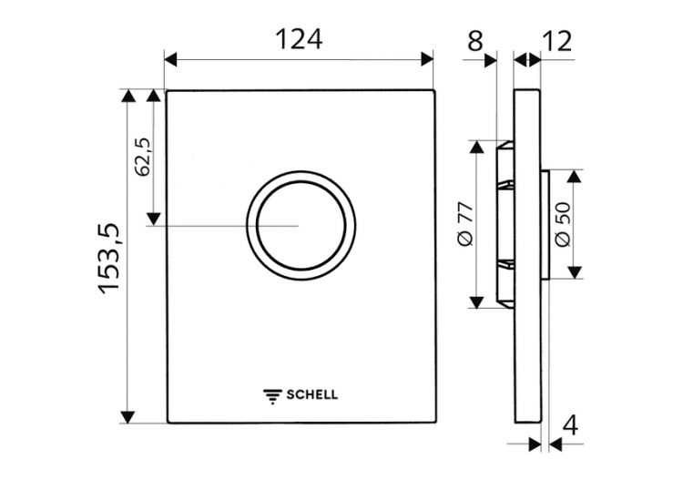 Plaque de commande pour WC EDITION ND - 028152899 - Schell 2