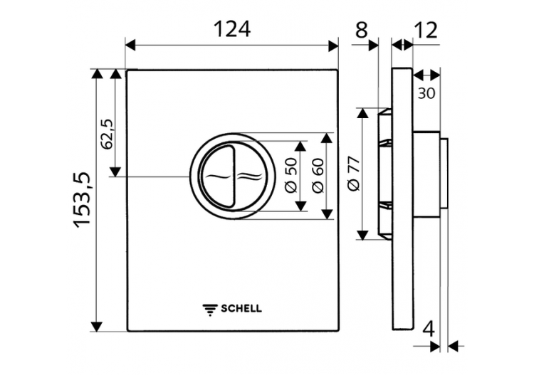 Plaque de commande pour WC EDITION Eco ND 100 - 028240699 - Schell 2