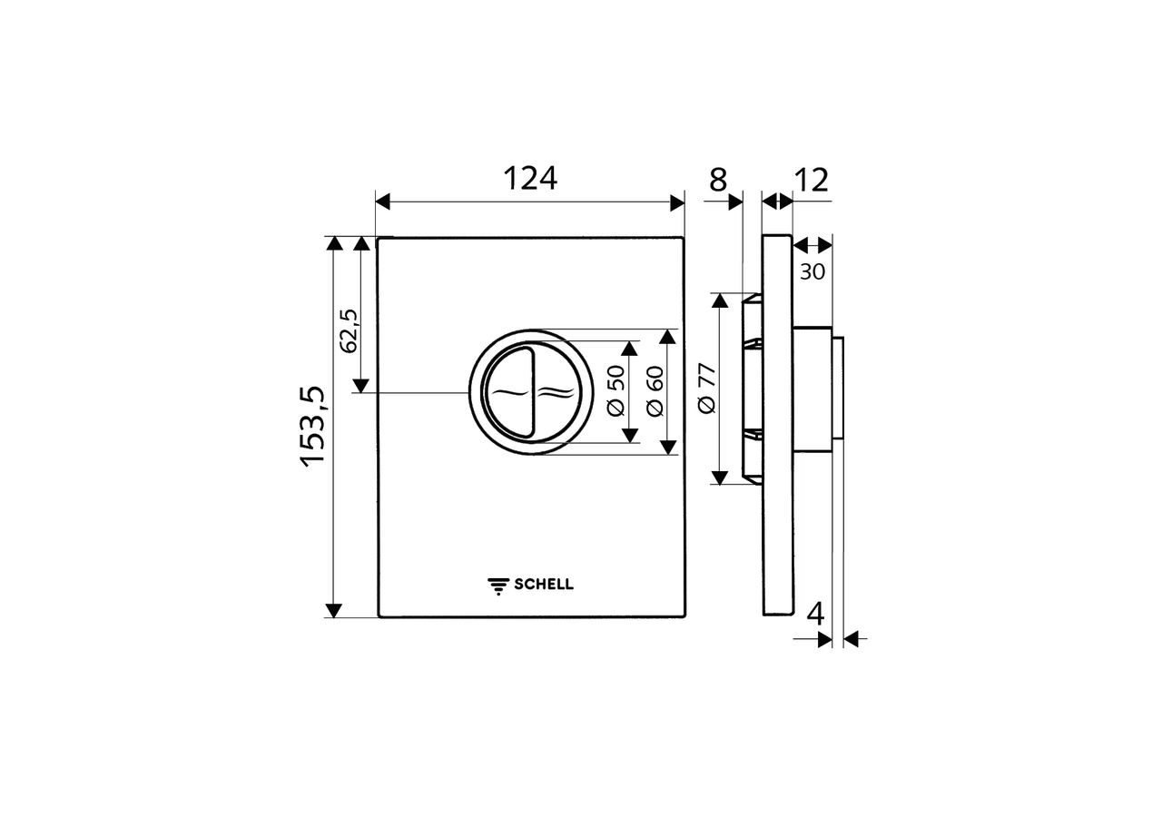 Plaque de commande pour WC EDITION Eco ND 100 - 028240699 - Schell