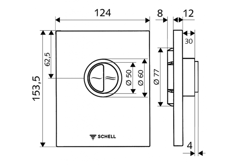 Plaque de commande pour WC EDITION Eco ND 100 - 028240699 - Schell