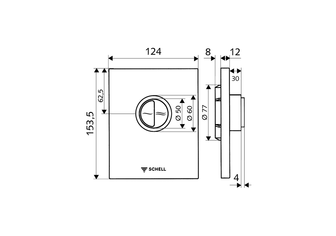 Plaque de commande pour WC EDITION Eco 100 - 028250699 - Schell