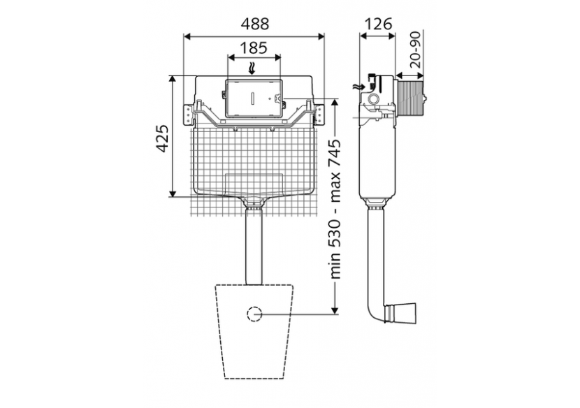 Réservoir de chasse à encastrer pour WC - 030730099 - Schell
