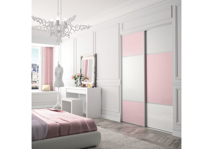 Façade de placard 2 portes coulissante Candy laqué - Kazed : Confort'Mat